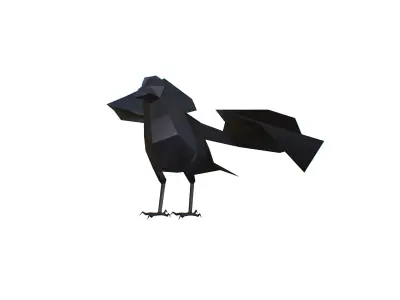 Animated Crow Lowpoly Art Style Low-poly 3D model