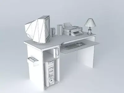 My desk Free 3D model