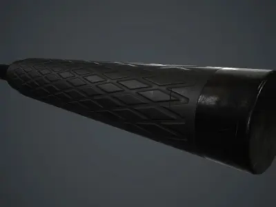 Police Metal Stick PBR Game Ready Low-poly 3D model