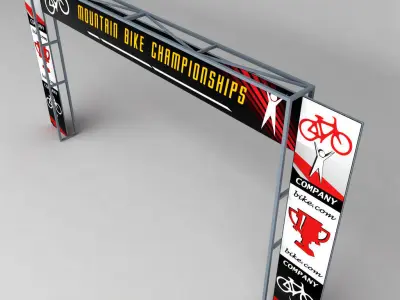 Road Scaffolding Commercial Banner low poly Low-poly 3D model
