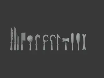MELEE WEAPON SET Low-poly 3D model