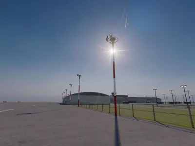 International Airport with Interior and Landscape 3D model