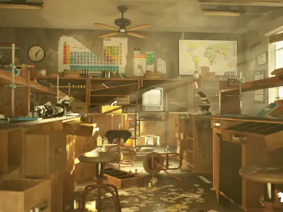 Abandoned Post Apocalyptic Mega Bundle 15 Environment Low-poly 3D model