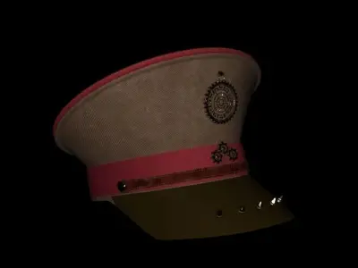 hat military old Low-poly 3D model
