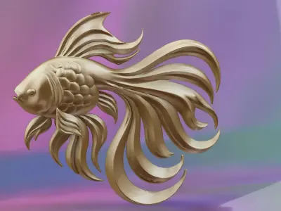 Golden Fish 3D Model Free 3D print model
