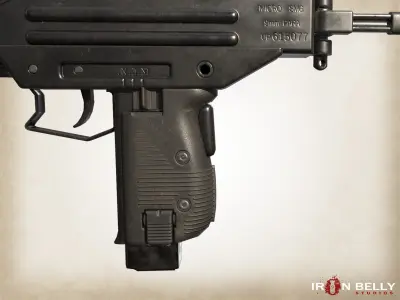 AAA FPS Micro-Uzi  Low-poly 3D model