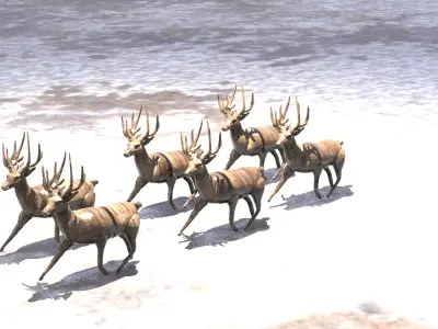Reindeer statue 6 3D model