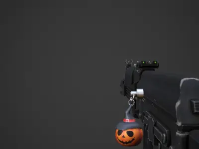 Halloween Pumpkin Weapon Charm - Low Poly Game Ready Low-poly 3D model