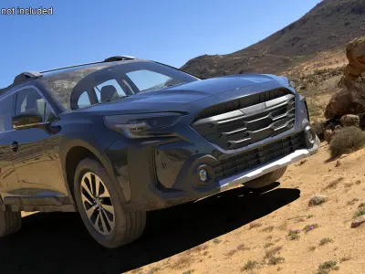 City Crossover SUV Blue Dirty 3D model
