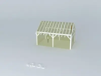 16x24 wooden shed Free 3D model