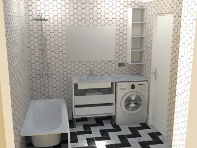 bathroom cabinet Low-poly 3D model