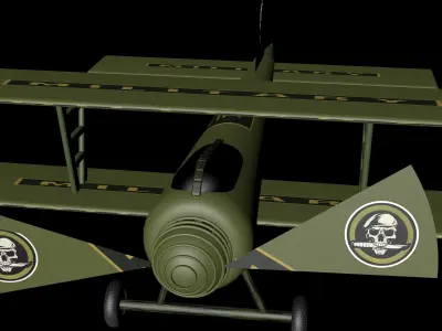3d millitary planor Low-poly 3D model