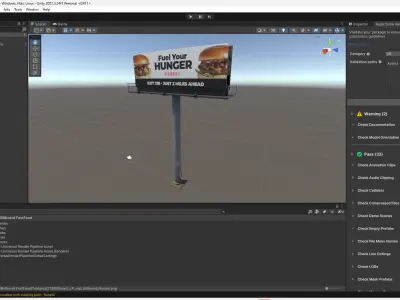 Billboard Fast Food 3D Model Low-poly 3D model