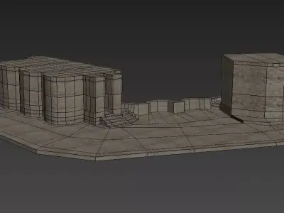 3d castle Low-poly 3D model