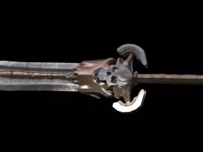 Grim Reaper Sword Stone Claymore 3D model