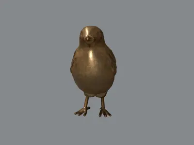Bronze Robin Statue Low-poly 3D model