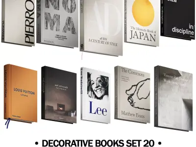 211 decorative books set 20 gold collection PART 1 3D model
