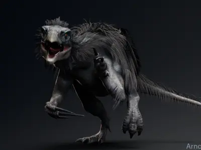 Dinosaur Therizinosaurus Real Dinosaur Series Low-poly 3D model