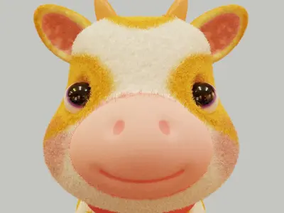 lowpoly cow animal crossing Low-poly 3D model