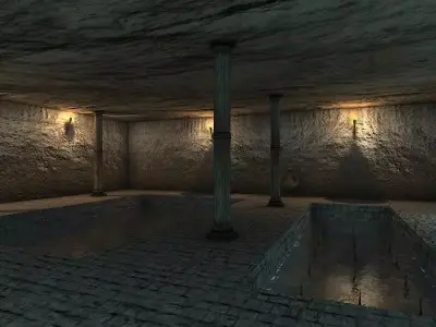 Desert level Low-poly 3D model