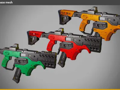 SciFi Weapon   Low-poly 3D model