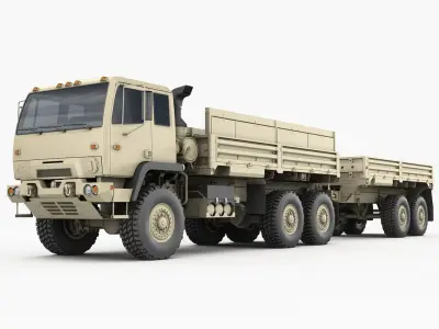 FMTV M1083+trailer M1095 3D model