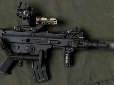 FN SCAR SC Low-poly 3D model