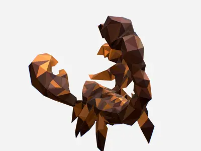 Scorpion - Brown Scorpio Animated Low Poly Art Low-poly 3D model