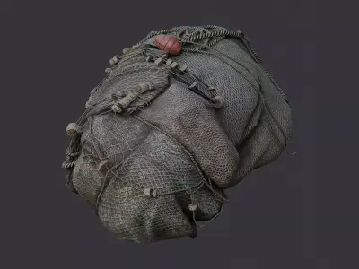 Fishing Nets Pile for Marine Setting Low-poly 3D model