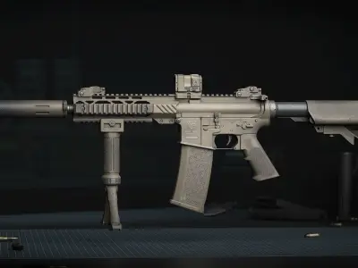 weapon - AR15 Sand - assault rifle Low-poly 3D model