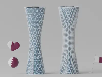 Tornado Tower Doha Qatar Landmark 3D model