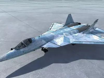 Jet fighter - military vehicle Low-poly 3D model