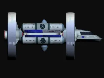spacecraft spaceship with wheels Low-poly 3D model