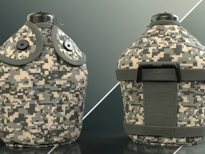Military-Tactical Cover Bag Bottle Pouch 02 Free 3D model