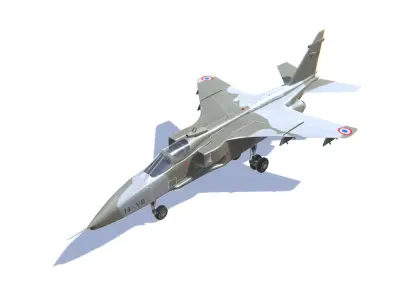 Jaguar Jet Fighter Aircraft Low-poly 3D model