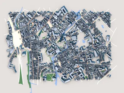 Church of Our Lady Bruges Belgium Low-poly 3D model