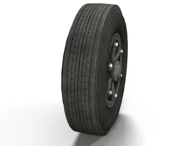 PBR vintage truck wheels Low-poly 3D model