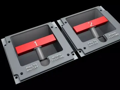 EMBRAER E1 OVERHEAD - DUMMY FIRE LEVER MECHANISM 3D print model