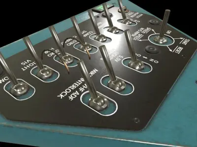 Mi-8MT Mi-17MT Right Triangular Panels Board English Low-poly 3D model