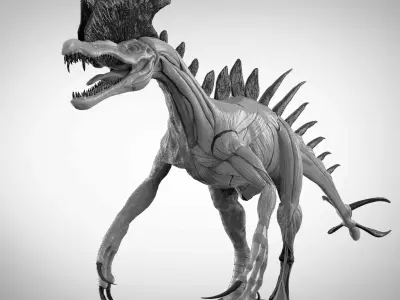 The ecorche of the Pyrosuvious 3D model