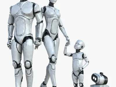 Cyborgs Family 3D model