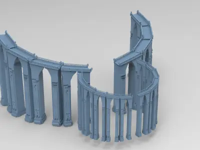 Clockwork Floating island stairs 5 3D model