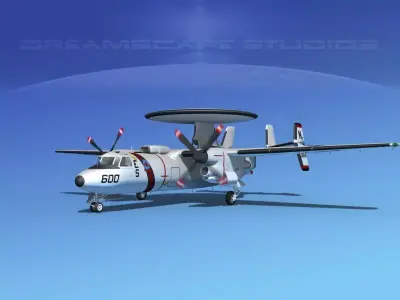 Grumman E-2C Hawkeye V10 3D model