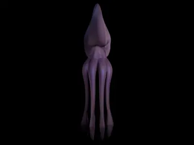 Low Poly Giant Squid Low-poly 3D model