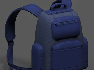 Backpack Camping Generic military Black baggage Low-poly 3D model