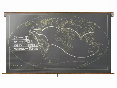 Restoration Hardware Military Chalkboard World Map 3D model