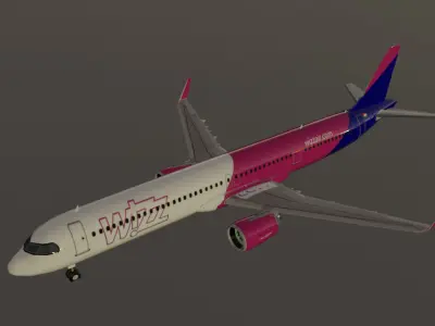 Wizz air airbus a321neo low poly 3D Model  Low-poly 3D model