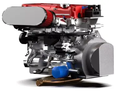 Honda B16A Engine Low-poly 3D model