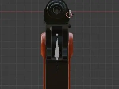 MAKAROVEEEEy gun with orange handle Free low-poly 3D model