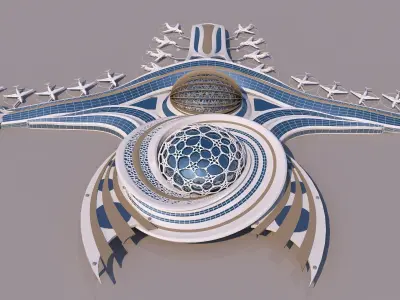 0303 - Airport Architecture Building - 2D Drawings - 3D Files 3D model